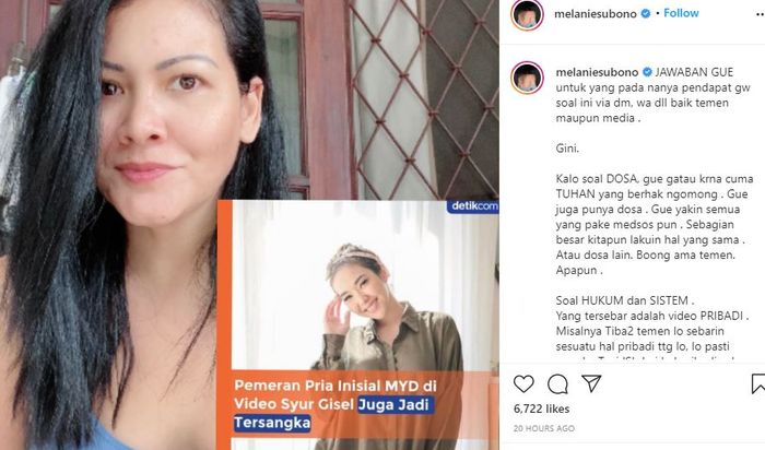 Melanie Subono ikut tanggapi kasus video syur Gisella Anastasia