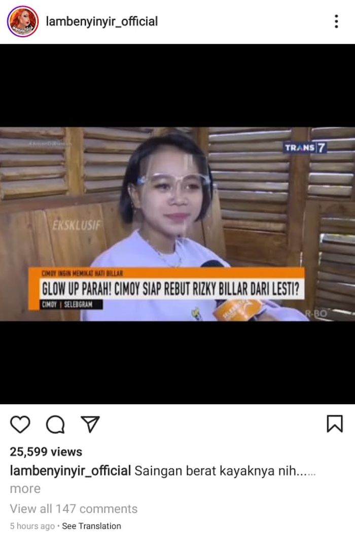 Cimoy sempat berujar ingin godain Billar