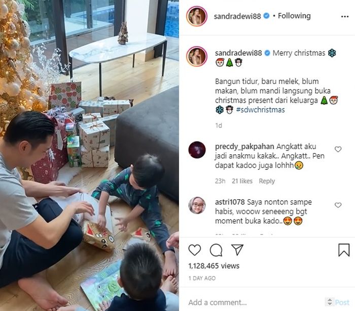 Postingan Sandra Dewi.