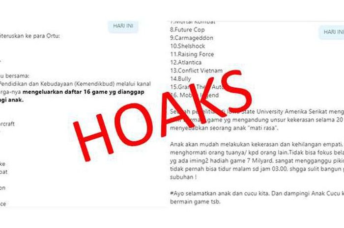 Daftar 16 Game Berbahaya Bagi Anak Yang Dirilis Kemendikbud Ternyata Hoaks Semua Halaman Hai