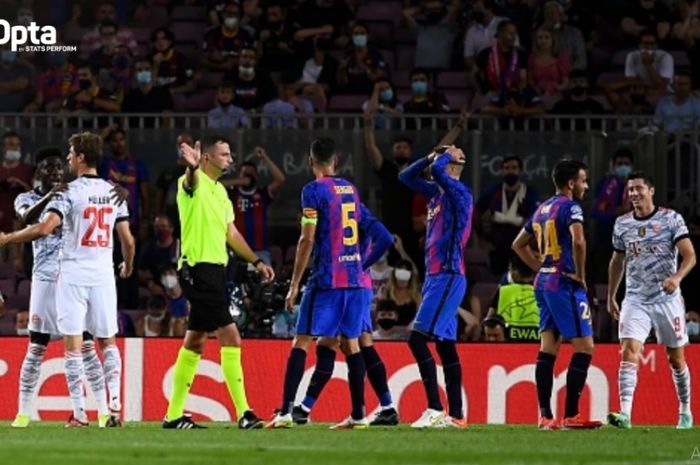 Barcelona menjamu Bayern Muenchen dalam matchday pertama Grup E Liga Champions 2021-2022 di Stadion Camp Nou, Selasa (14/9/2021) waktu setempat.