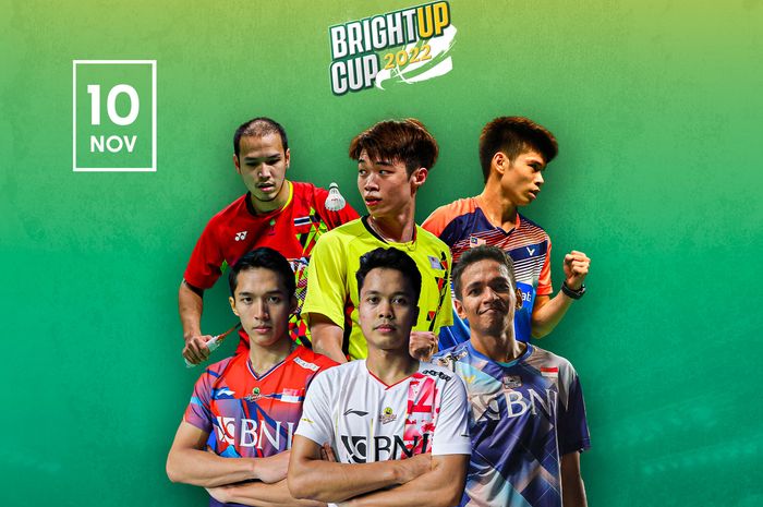 Tunggal putra peserta Bright Up Cup 2022 yang akan digelar pada Kamis (10/11/2022) di Tennis Indoor Senayan, Jakarta.