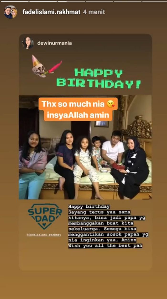 Pesan dari putri sulung Muzdalifah untuk Fadel Islami