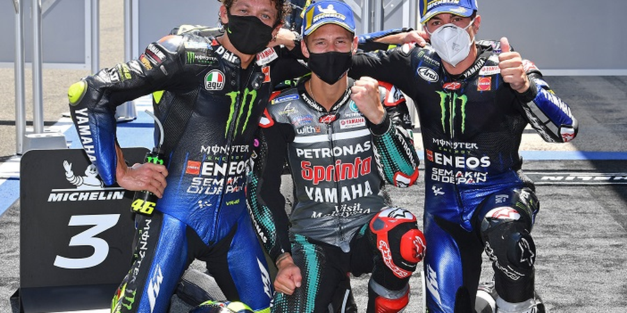 Hasil Kualifikasi MotoGP San Marino 2020 - Maverick Vinales Pimpin Pesta Yamaha di Misano