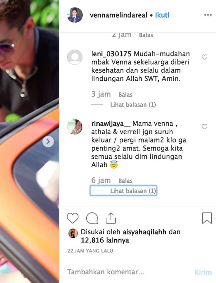 Unggahan foto Venna Melinda
