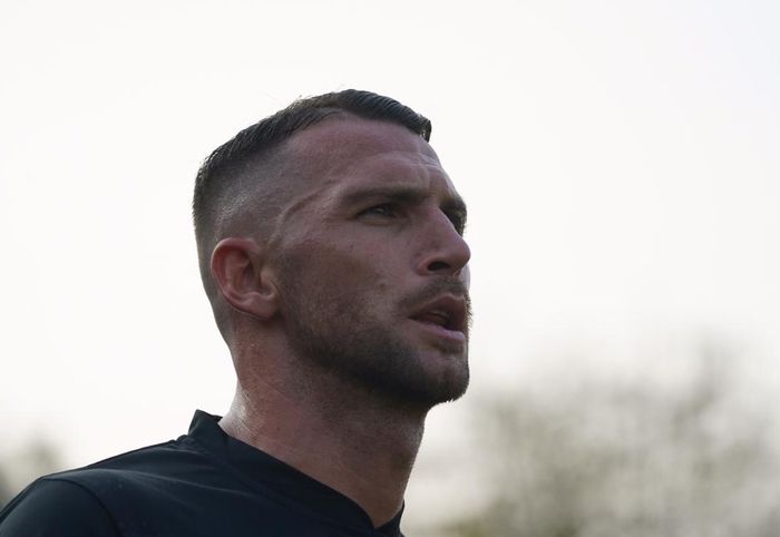 Marko Simic saat mengikuti latihan Persija Jakarta di Lapangan PS AU Halim Perdanakusuma, Jakarta, pada Senin (7/9/2020) sore WIB.