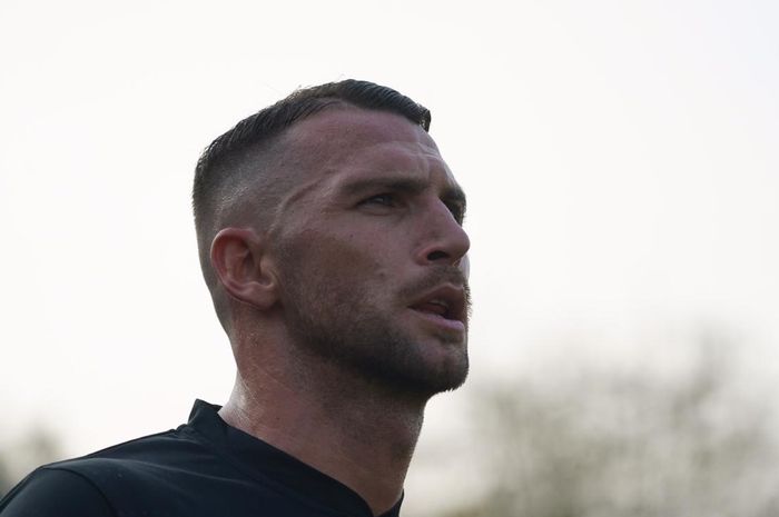 Marko Simic saat mengikuti latihan Persija Jakarta di Lapangan PS AU Halim Perdanakusuma, Jakarta, pada Senin (7/9/2020) sore WIB.