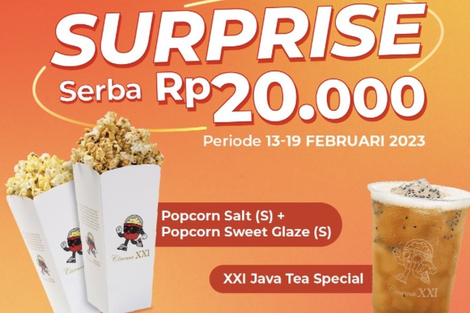 Promo Shopee Food, Jajan Popcorn dan Java Tea XXI Cafe Cuma Rp20.000!