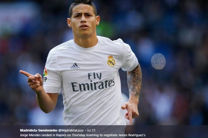Gelandang serang Real Madrid asal Kolombia yang baru saja kembali dari peminjaman, James Rodriguez.