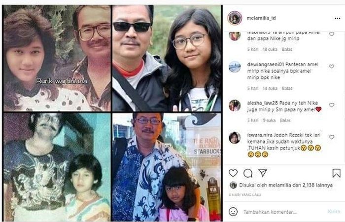 Foto ayah Amel yang juga mirip dengan ayah almarhumah Nike Ardilla