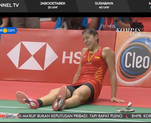 Final Indonesia Masters 2019 - Cedera, Carolina Marin Menangis Tinggalkan Lapangan