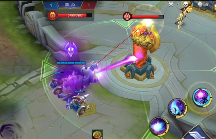 Zhask ultimate dalam turret lawan