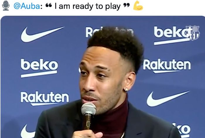 Striker Barcelona, Pierre-Emerick Aubameyang. 