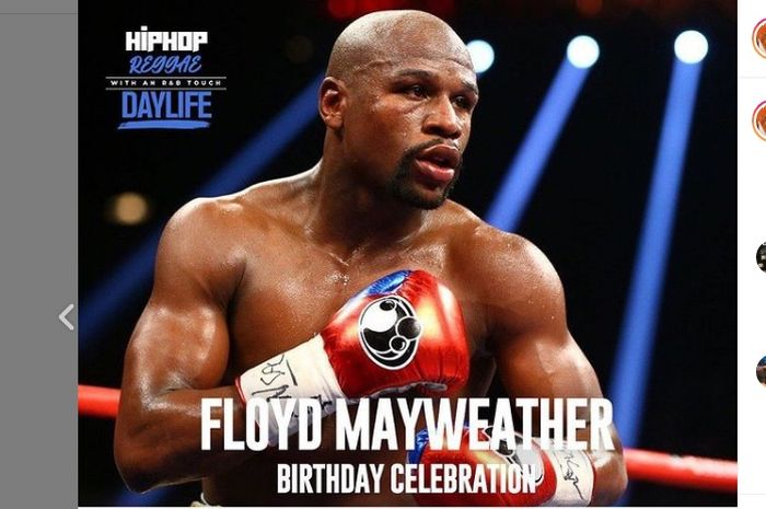 Poster undangan ulang tahun Floyd Mayweather di Instagram