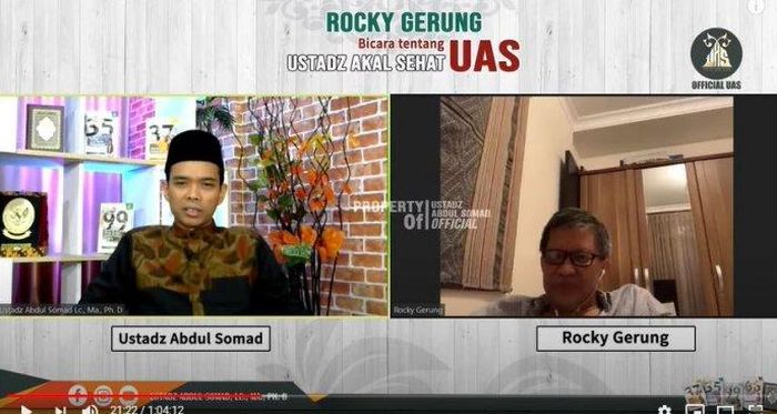 Abdul Somad undang Rocky gerung live streaming.