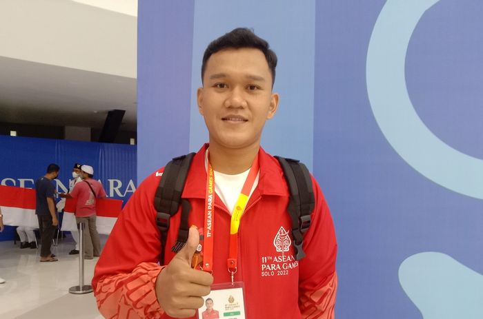 Pelatih tim para bulu tangkis Indonesia, Indra Adi Kusuma, saat ditemui seusai laga final ASEAN Para Games 2022 di Edutorium Universitas Muhammadiyah Surakarta, Minggu (31/7/2022).