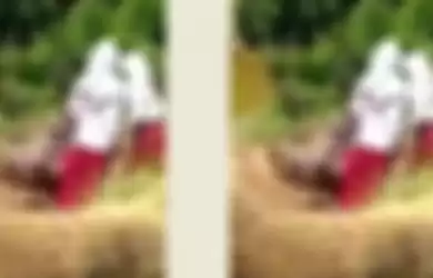 Tangkapan layar video viral 3 bocah SD gelantungan sebrangi sungai untuk berangkat ke sekolah