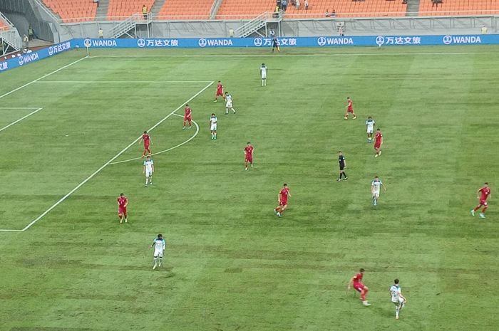 Suasana pertandingan Timnas U-17 Inggris vs Timnas U-17 Iran.