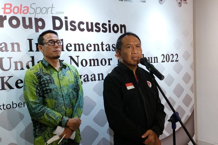 Menteri Pemuda dan Olahraga (Menpora), Zainudin Amali saat ditemui awak media dalam FGD bersama Supporter di Hotel Le Meridien, Jakarta, Jumat (14/10/2022).