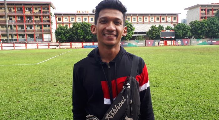 Gelandang Bhayangkara FC Teuku Muhammad Ichsan di Stadion PTIK, Jakarta, Senin (18/3/2019).