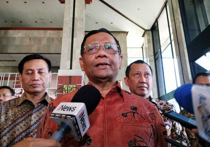 Menko Polhukam Mahfud MD di Kantor Kemenkumham, Kuningan, Jakarta Selatan, Jumat (6/3/2020).