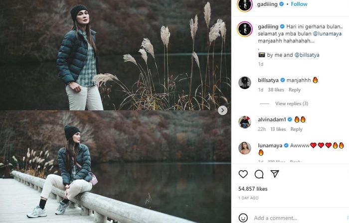 Luna Maya yang diposting Gading Marten