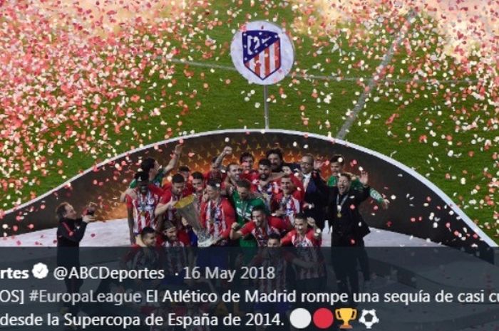 Atletico Madrid saat menjuarai Piala Super Spanyol 2014.