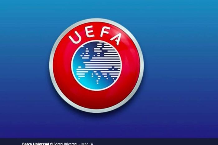 Logo induk sepak bola Uni Eropa, UEFA.