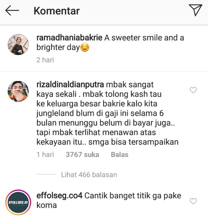 Netizen yang mempertanyakan soal gaji karyawan Jungleland.