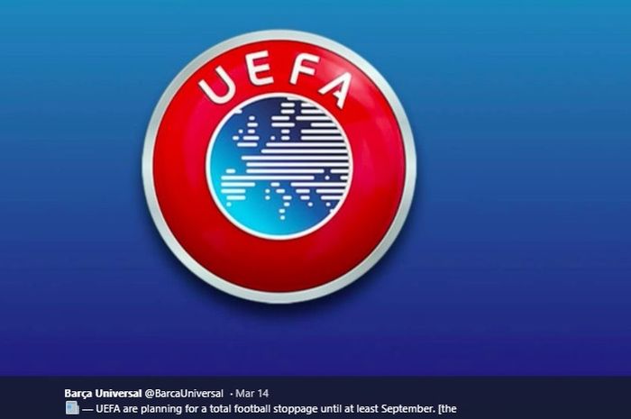 Logo induk sepak bola Eropa, UEFA.