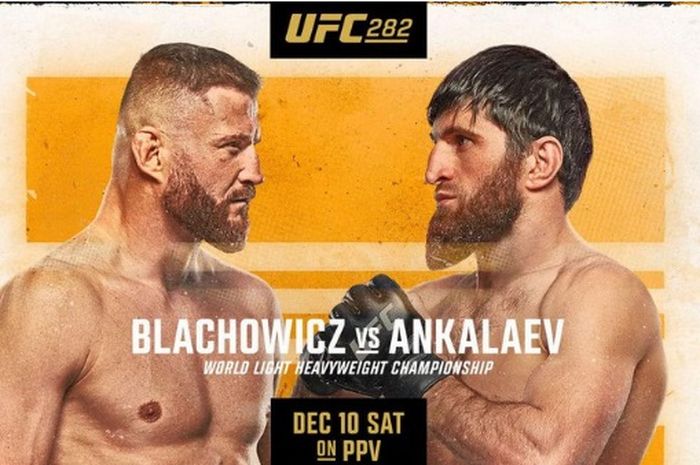Poster UFC 282 dengan pertarungan Jan Blachowicz vs Magomed Ankalaev sebagai duel utama.