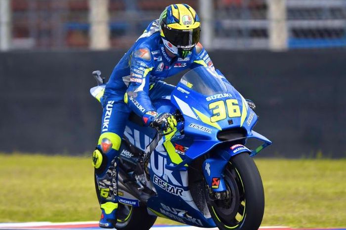 Joan Mir (Suzuki Ecstar) saat beraksi pada MotoGP Argentina (31/3/2019)