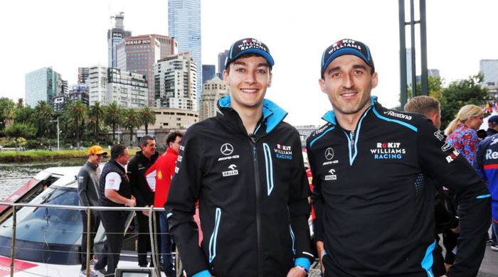 Duet pembalap tim F1 musim  2019, George Russell (Kiri) dan Robert Kubica (Kanan)