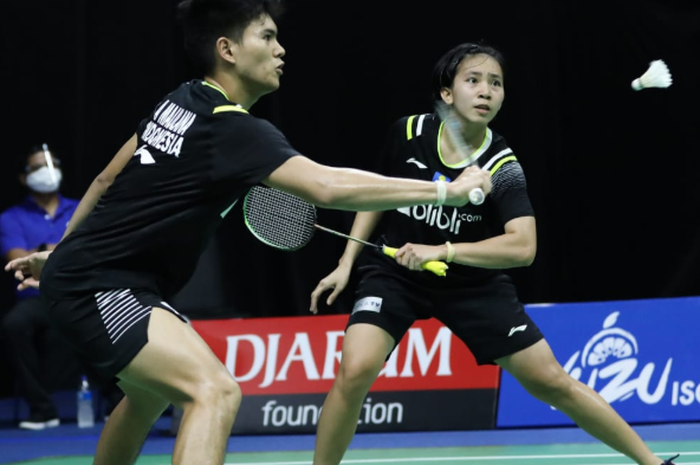 Pasangan ganda campuran Indonesia, Adnan Maulana/Mychelle Crhystine Bandaso, ketika beraksi di babak perempat final PBSI Home Tournament pada Kamis (2/7/2020). 