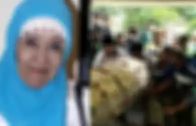 Kolase foto Laila Sari, suasana pemakaman Laila Sari