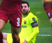 Video - Detik-detik Lionel Messi Kena Toyor Bek Kiri Terbaik Liga Inggris Milik Liverpool
