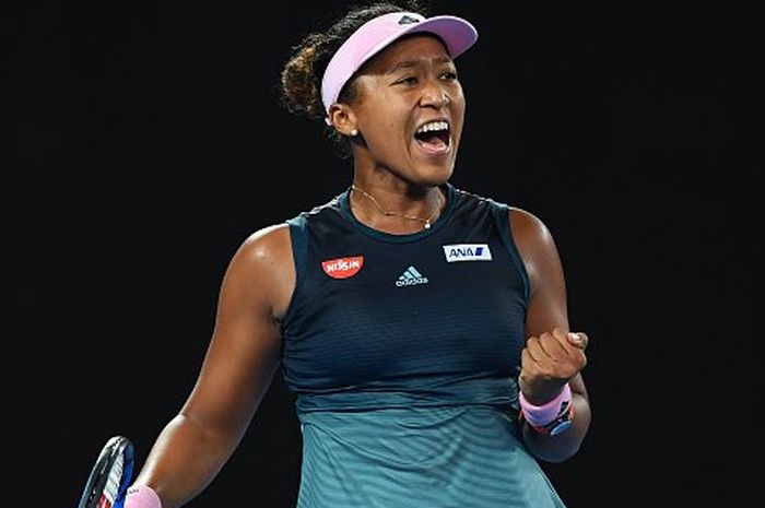 Ekspresi Naomi Osaka saat menjalani partai final Australian Open 2019 kontra Petra Kvitova 