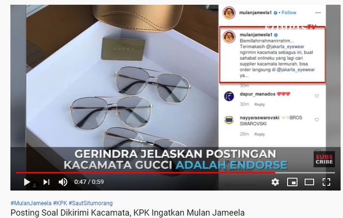 Unggahan kacamata Mulan Jemeela