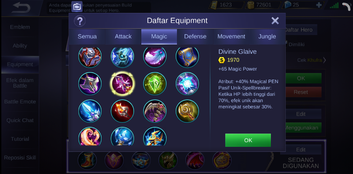 Mobile Legends Magic Equipment