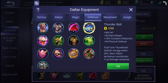Mobile Legends Defense Equipment