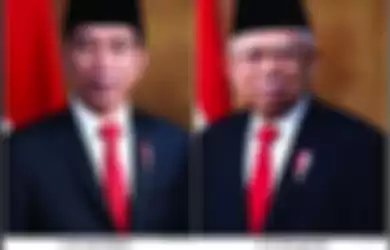 Illustrasi Foto Jokowi dan K.H. Makruf Amin yang mengundang 130 Pkl dalam sidang peresmian presiden dan wakil presiden Indonesia