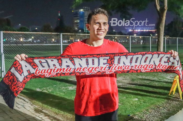 Egy Maulana Vikri saat ditemui seusai latihan timnas U-23 Indonesia di Lapangan B, Senayan, Jakarta, 1 Mei 2022.