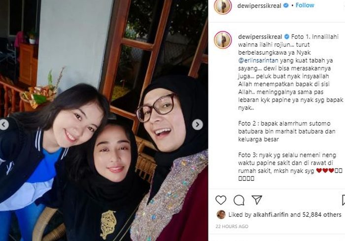 Dewi Perssik bagikan kabar duka