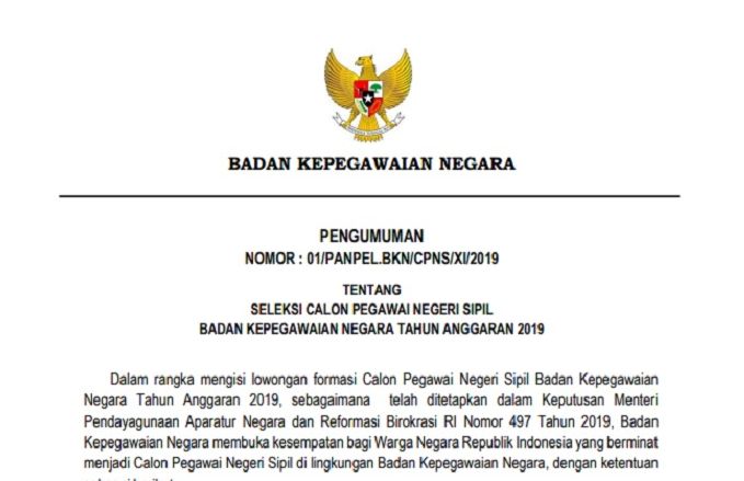 Resmi Bkn Umumkan Syarat Pendaftaran Cpns 2019 Serta Dokumen Yang Diunggah Di Laman Sscasn