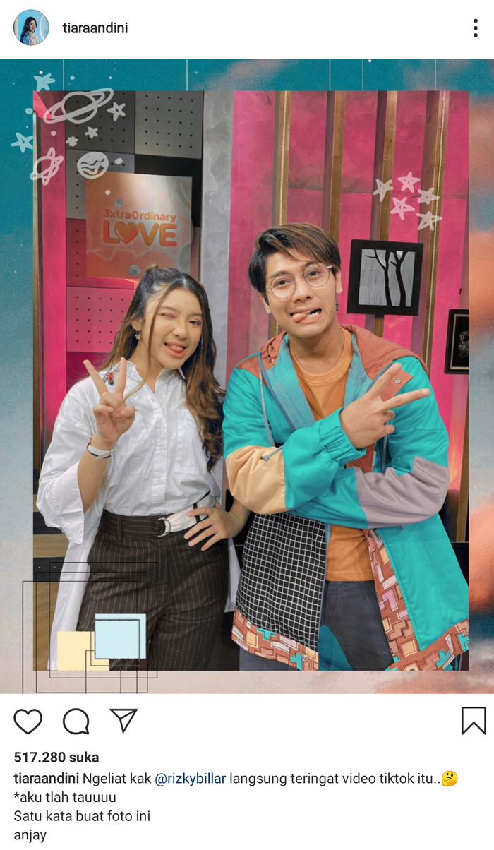 Postingan Tiara Andini bersama Rizky Billar