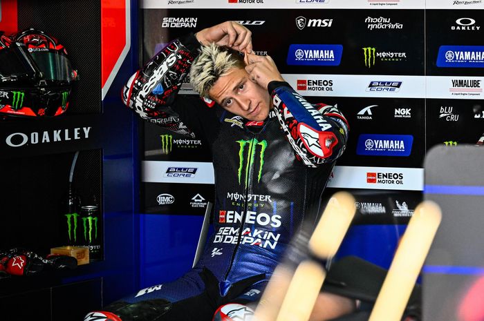 Pembalap Monster Energy Yamaha, Fabio Quartararo pada sesi kualifikasi MotoGP Aragon 2022, Sabtu (17/9/2022)