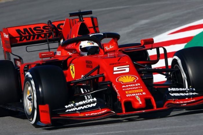 Sebastian Vettel, saat tes pramusim 2019