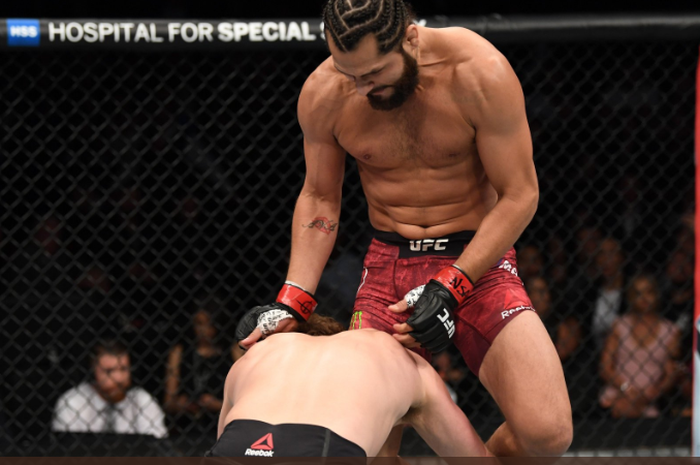 Aksi Jorge Masvidal saat membungkam Ben Askren dalam ajang UFC 239 di T-Mobile Arena, Las Vegas, Nevada, AS, Minggu (7/7/2019).