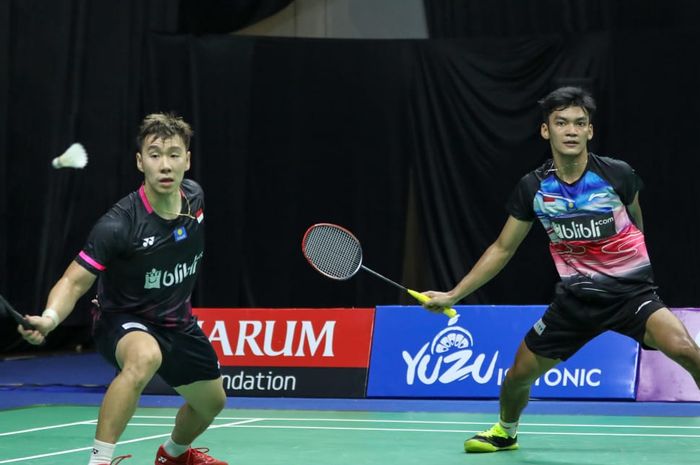 Marcus Fernaldi Gideon saat berpasangan dengan Muhammad Shohibul Fikri pada PBSI Home Tournament