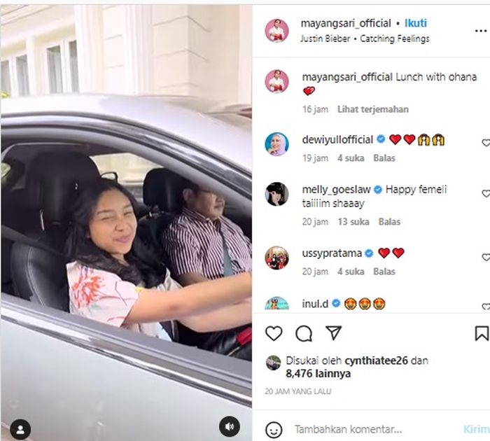 Khirani Trihatmodjo sudah bisa nyetir mobil sendiri